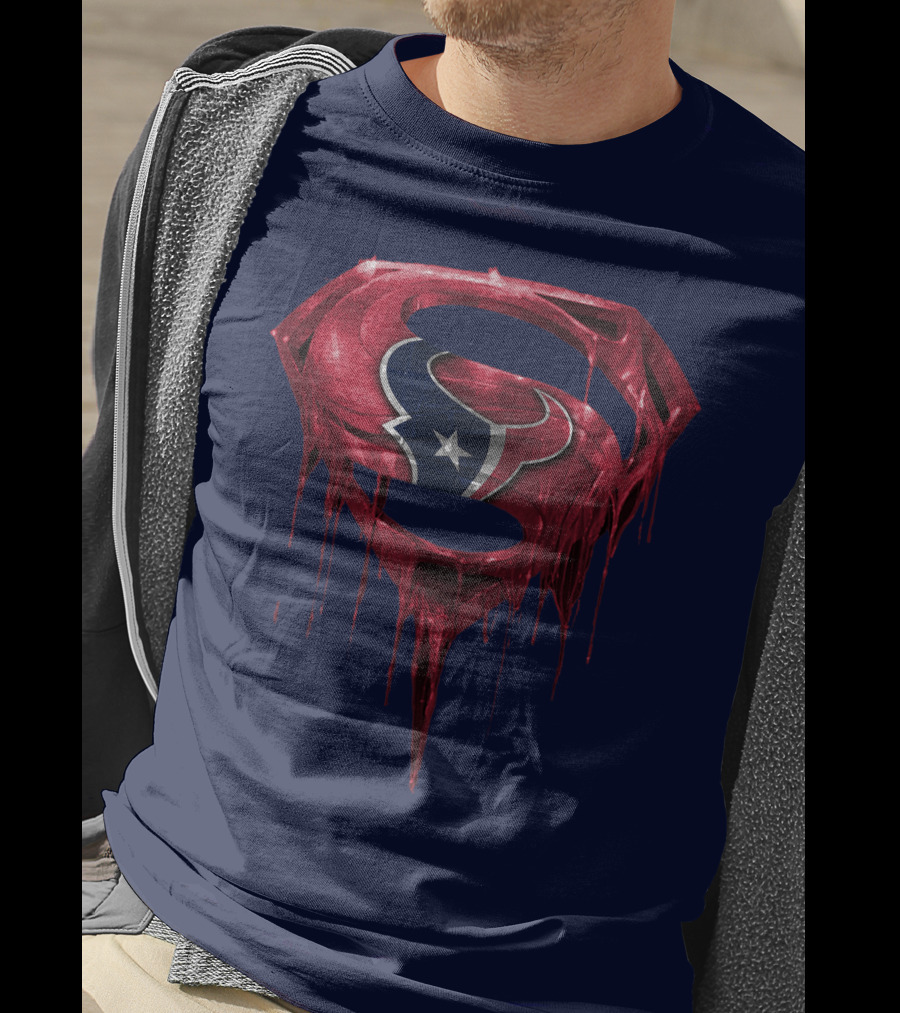 Superman Houston Texans Logo Fusion T-Shirt