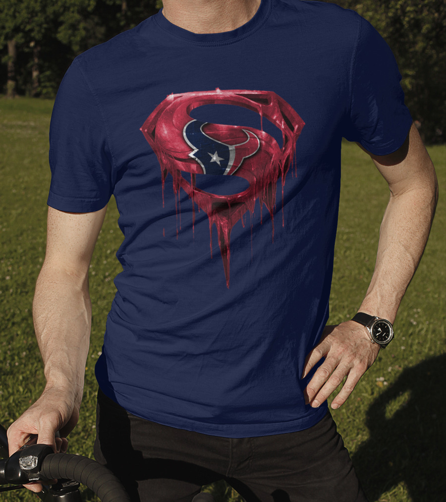 Superman Houston Texans Logo Fusion T-Shirt