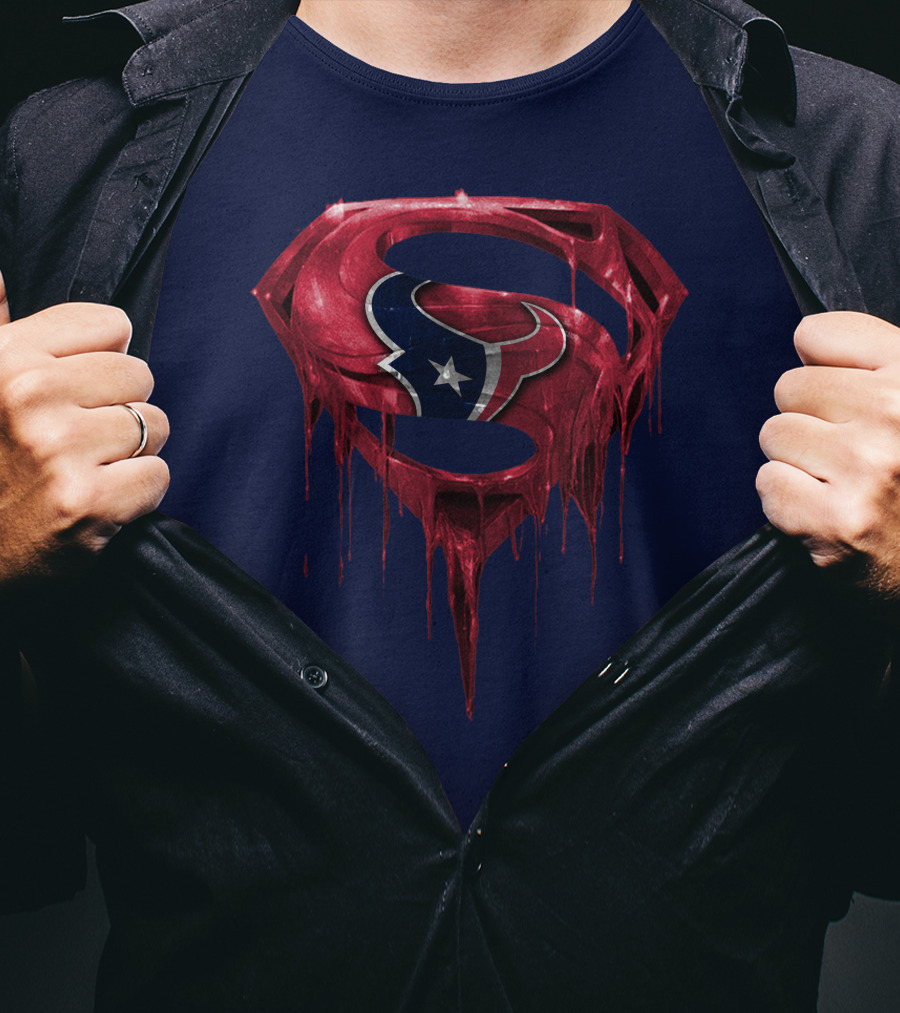 Superman Houston Texans Logo Fusion T-Shirt