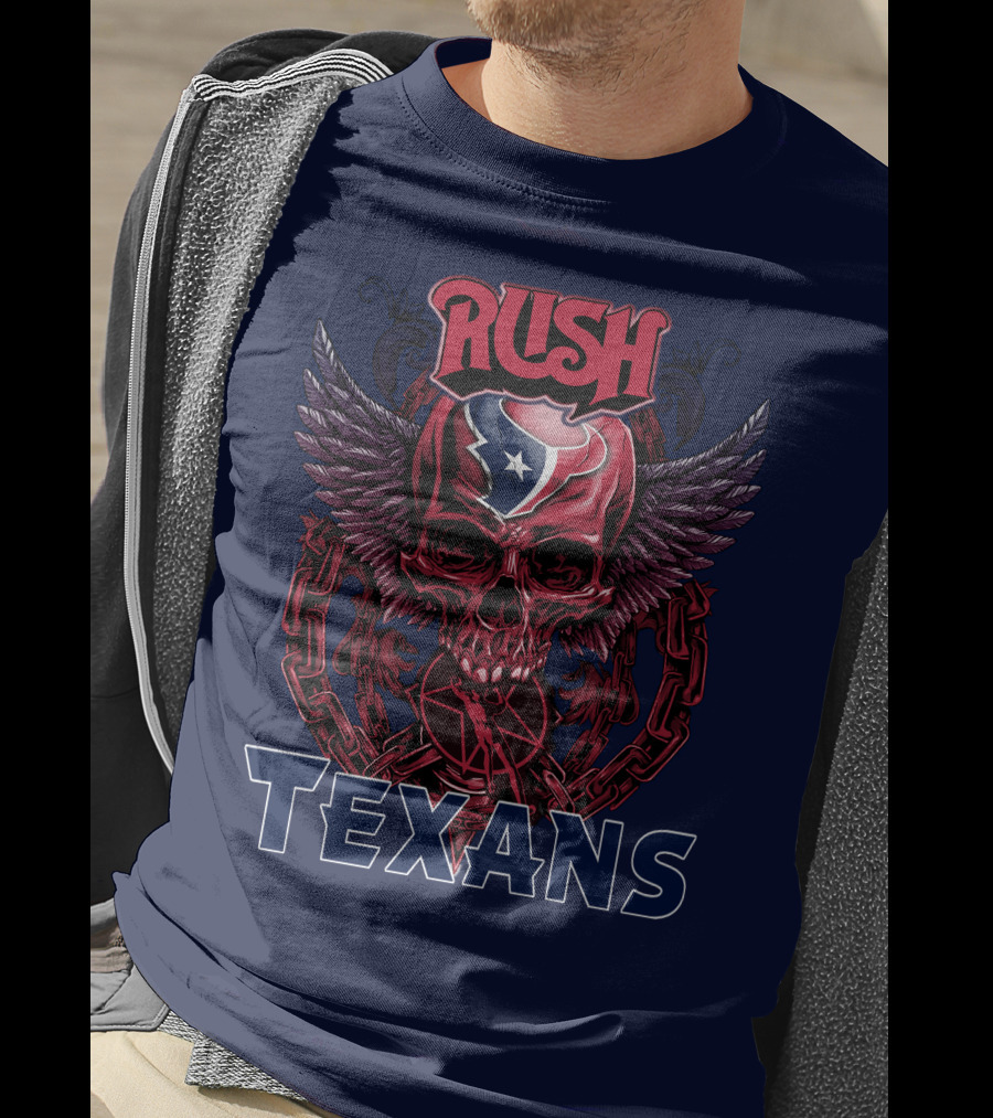 Rush Texans Skull Wings Iconic T-Shirt