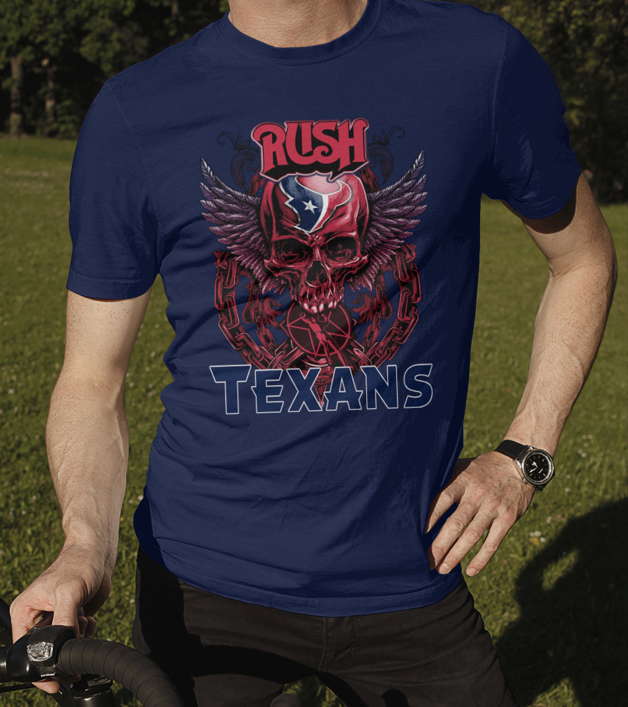 Rush Texans Skull Wings Iconic T-Shirt