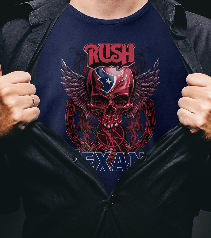 Rush Texans Skull Wings Iconic T-Shirt