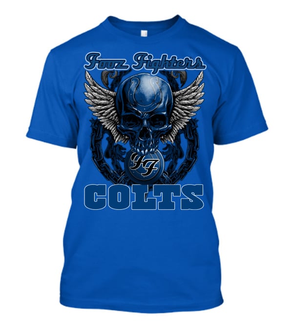 Foo Fighters Indianapolis Colts Wings Skull T-Shirt