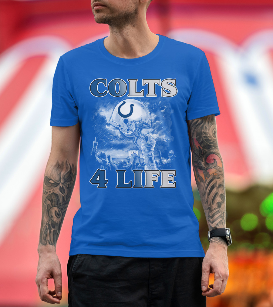 Colts 4 Life Indianapolis Colts Helmet And Fans Celebration T-Shirt