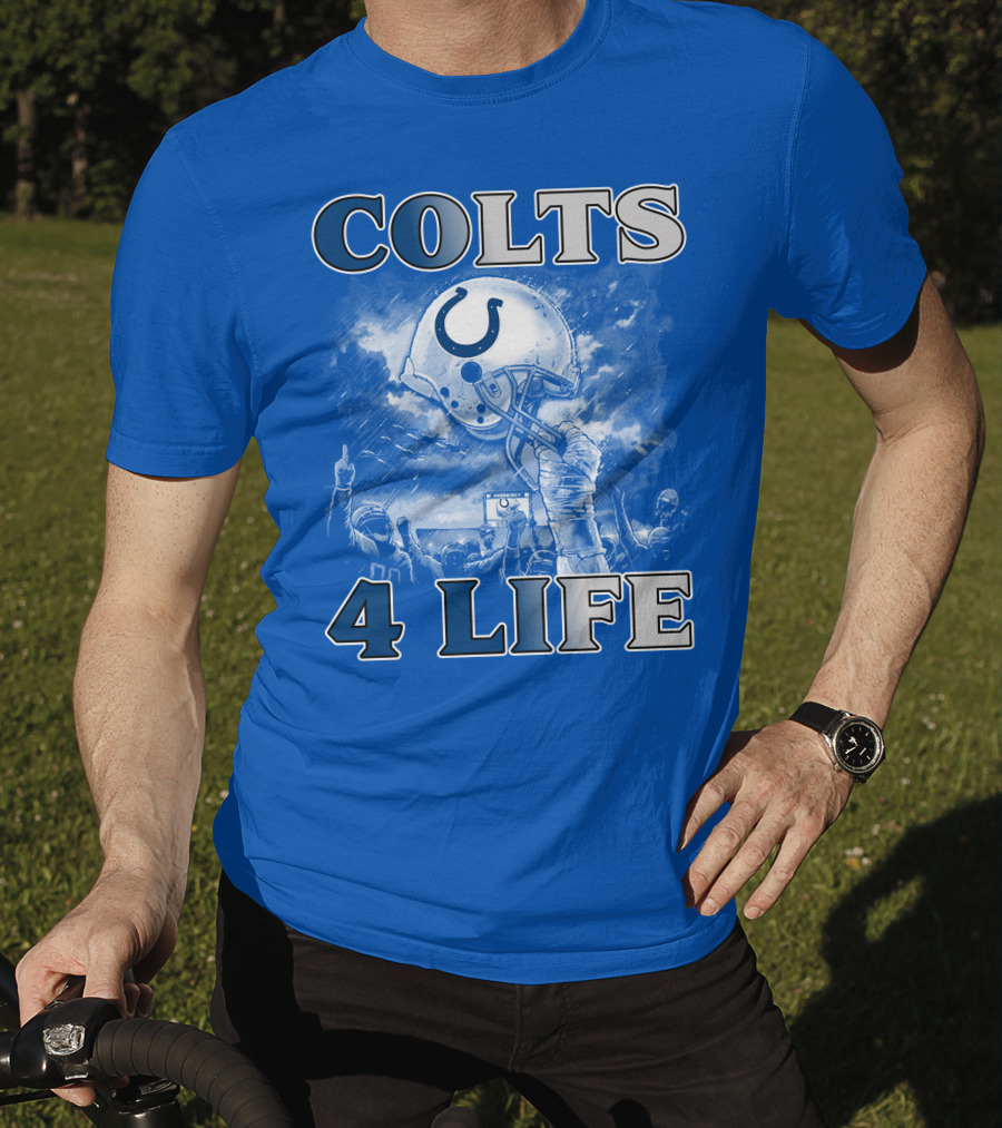 Colts 4 Life Indianapolis Colts Helmet And Fans Celebration T-Shirt