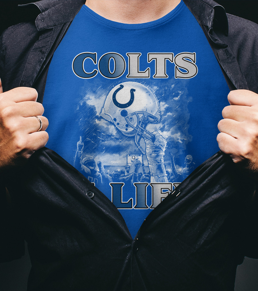 Colts 4 Life Indianapolis Colts Helmet And Fans Celebration T-Shirt