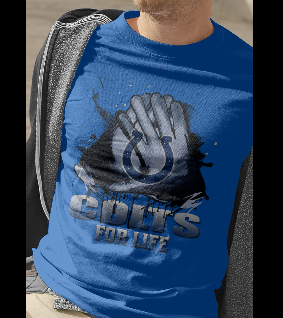 Indianapolis Colts For Life Hands Logo T-Shirt