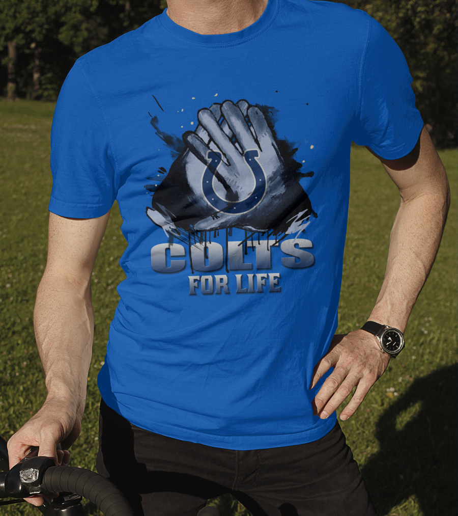 Indianapolis Colts For Life Hands Logo T-Shirt