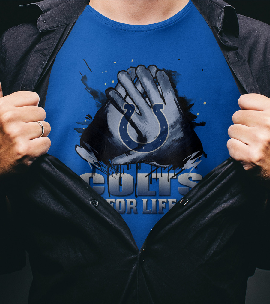 Indianapolis Colts For Life Hands Logo T-Shirt