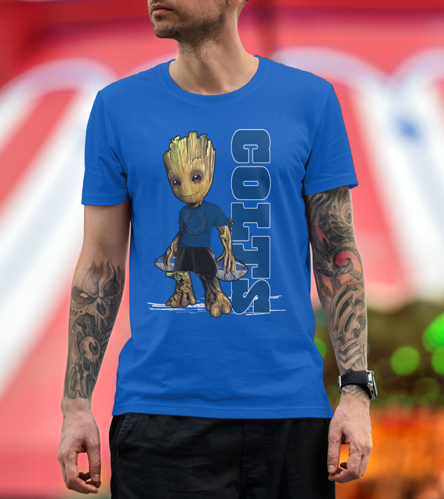 Groot Wearing Indianapolis Colts Shirt T-Shirt