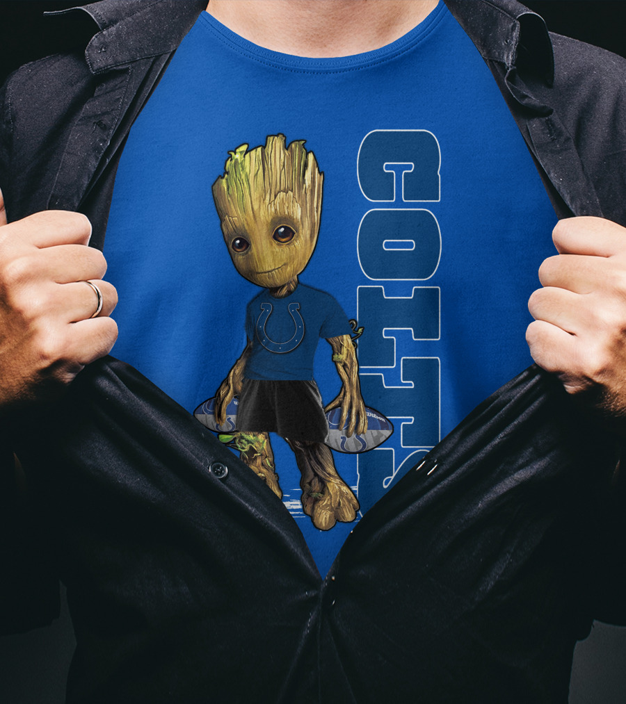 Groot Wearing Indianapolis Colts Shirt T-Shirt