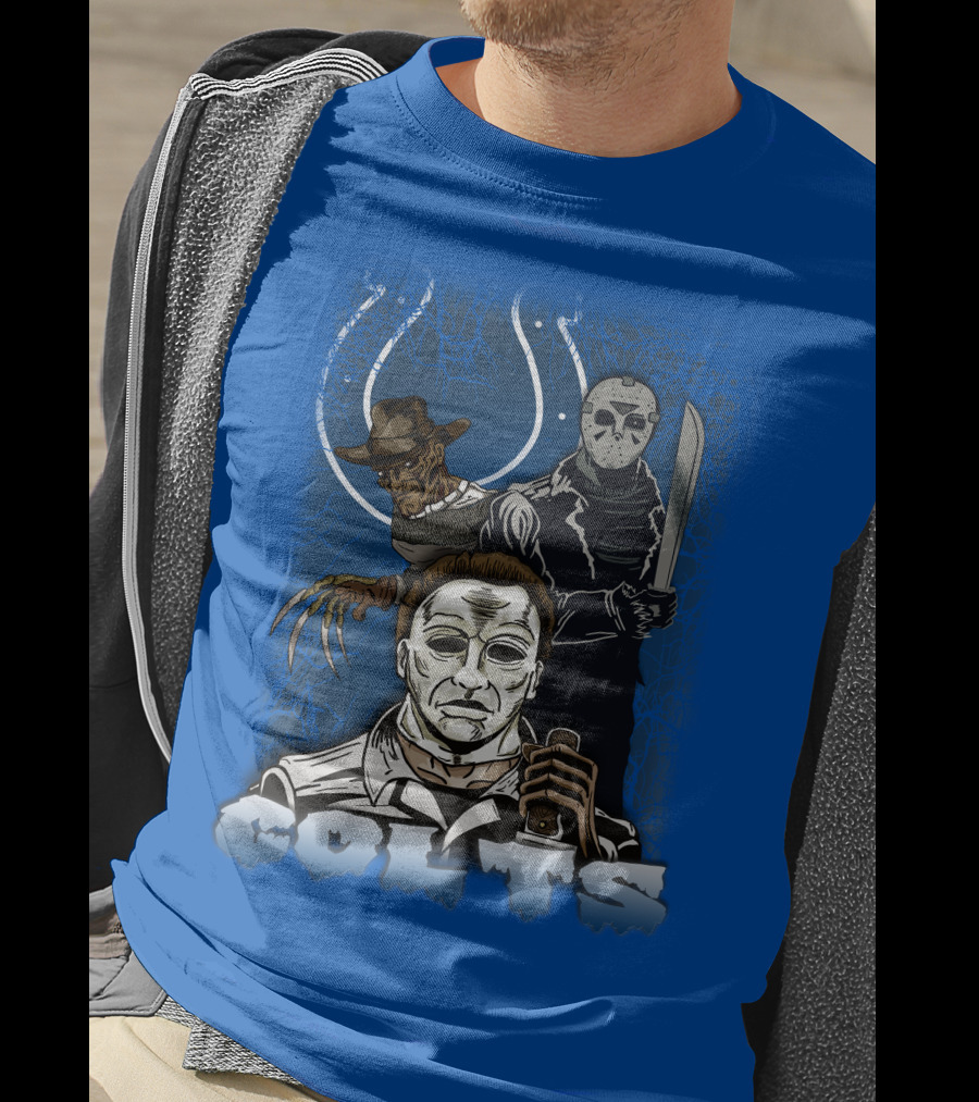 Colts Indianapolis Horror Characters Halloween Mashup T-Shirt