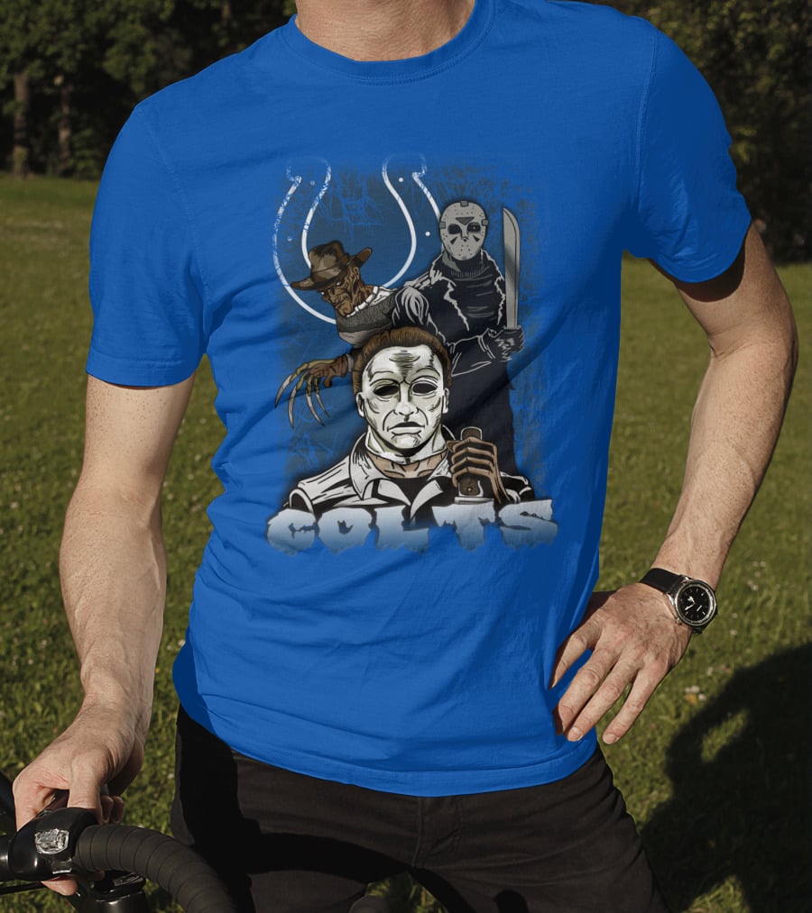 Colts Indianapolis Horror Characters Halloween Mashup T-Shirt