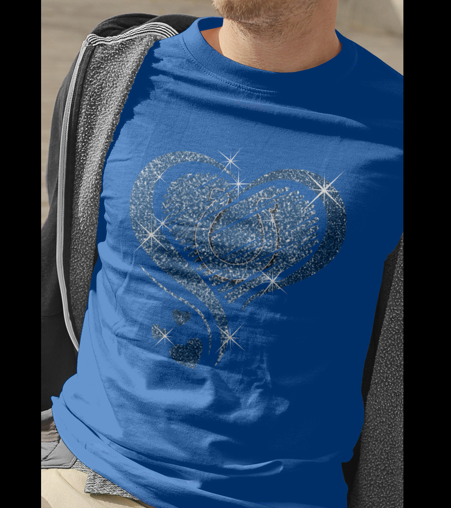 Heart Diamond Glitter Indianapolis Colts Sparkle T-Shirt
