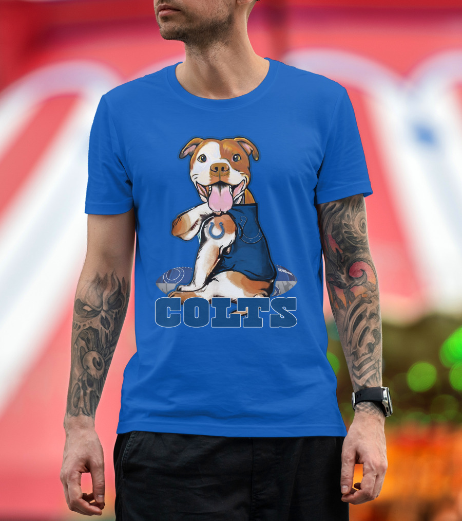 Colts Pittbull Indianapolis Colts Football Fan Dog T-Shirt