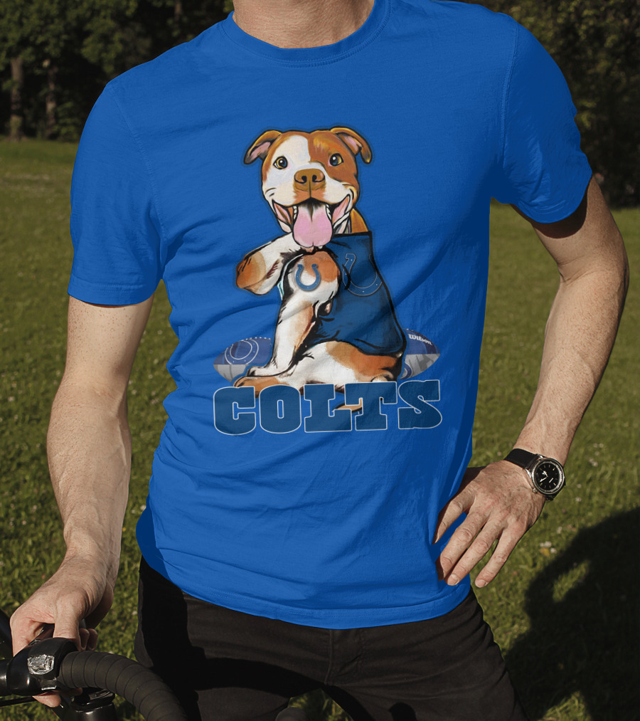 Colts Pittbull Indianapolis Colts Football Fan Dog T-Shirt