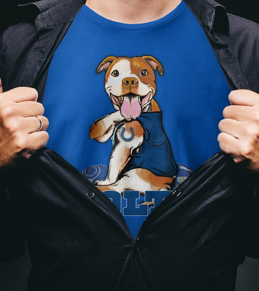 Colts Pittbull Indianapolis Colts Football Fan Dog T-Shirt