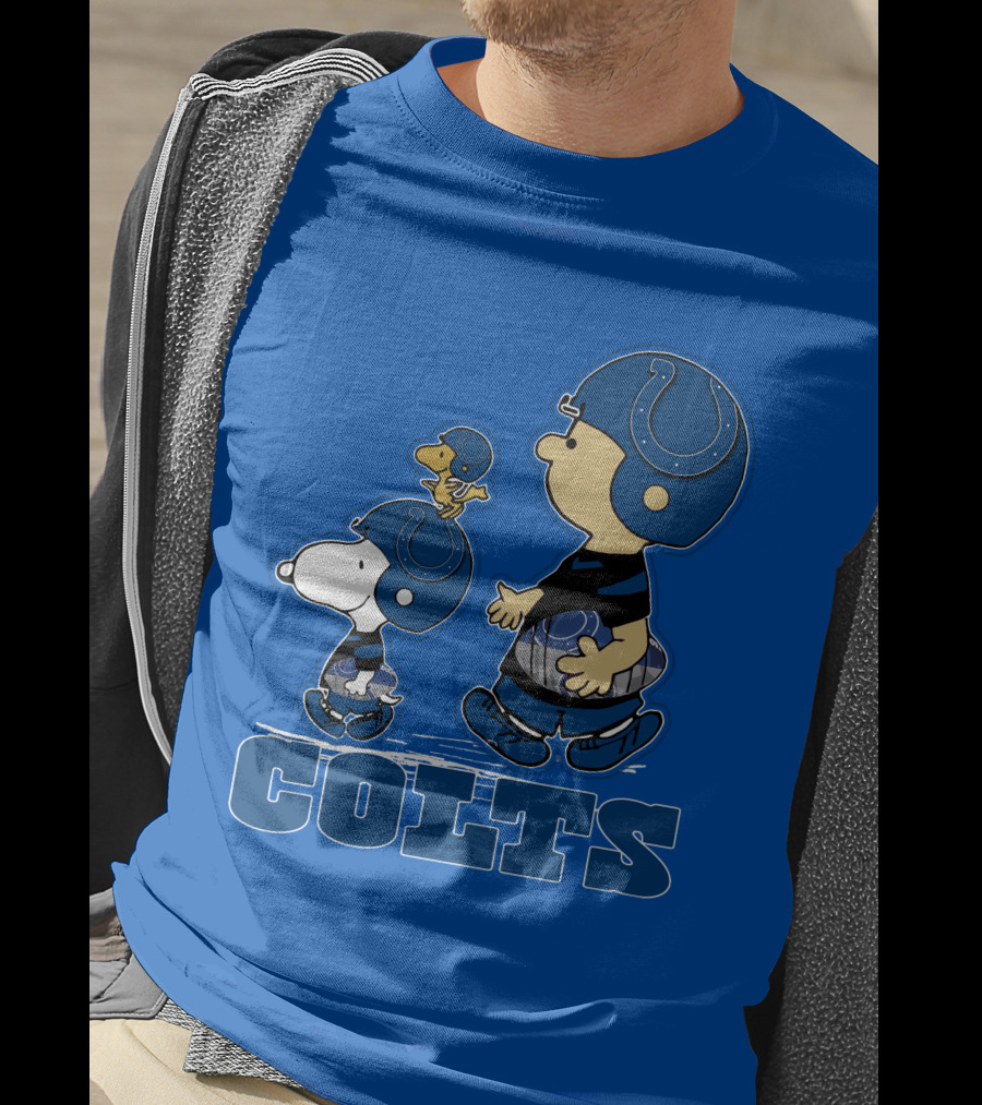 Snpfootball Indianapolis Colts Characters Blue Helmets T-Shirt