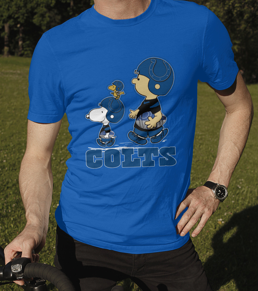 Snpfootball Indianapolis Colts Characters Blue Helmets T-Shirt