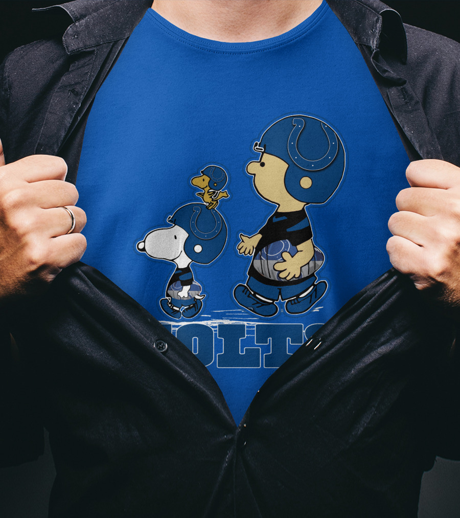 Snpfootball Indianapolis Colts Characters Blue Helmets T-Shirt