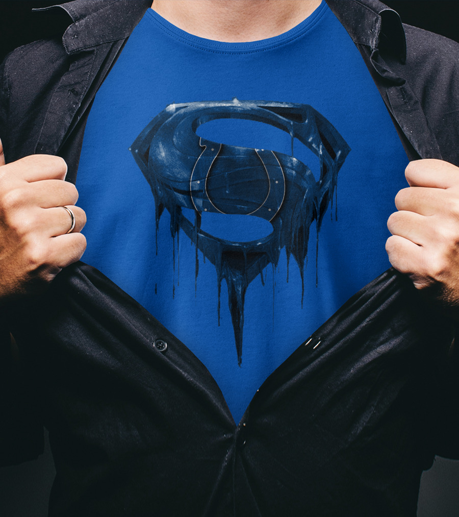 Spm Indianapolis Colts Superman Dripping T-Shirt