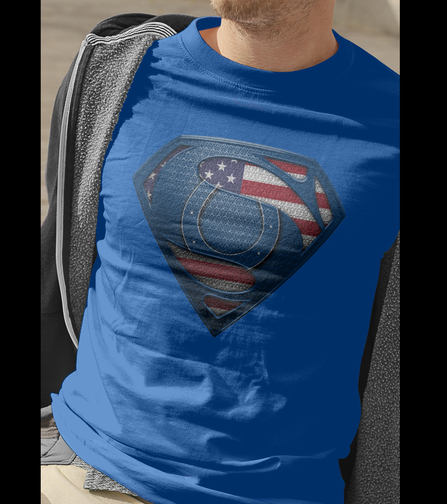 Spm Indianapolis Colts American Flag Superman T-Shirt