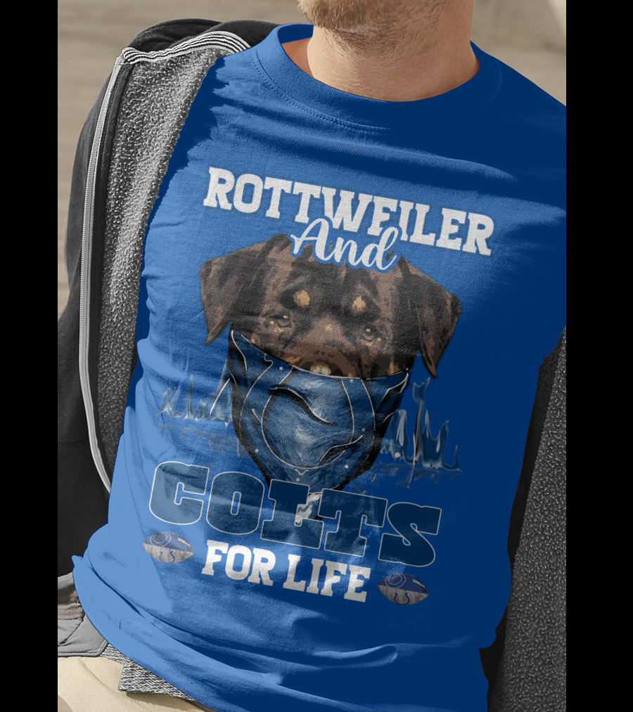 Rottweiler And Colts For Life Indianapolis T-Shirt