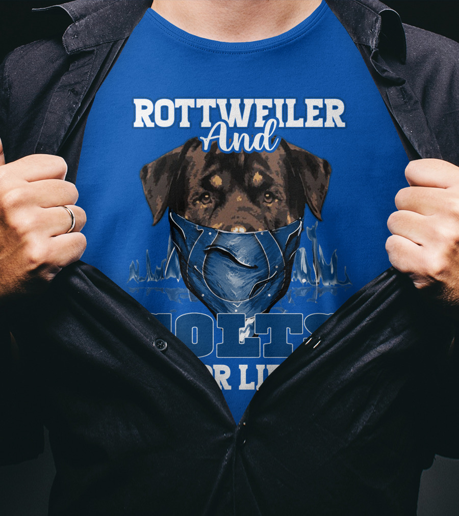 Rottweiler And Colts For Life Indianapolis T-Shirt