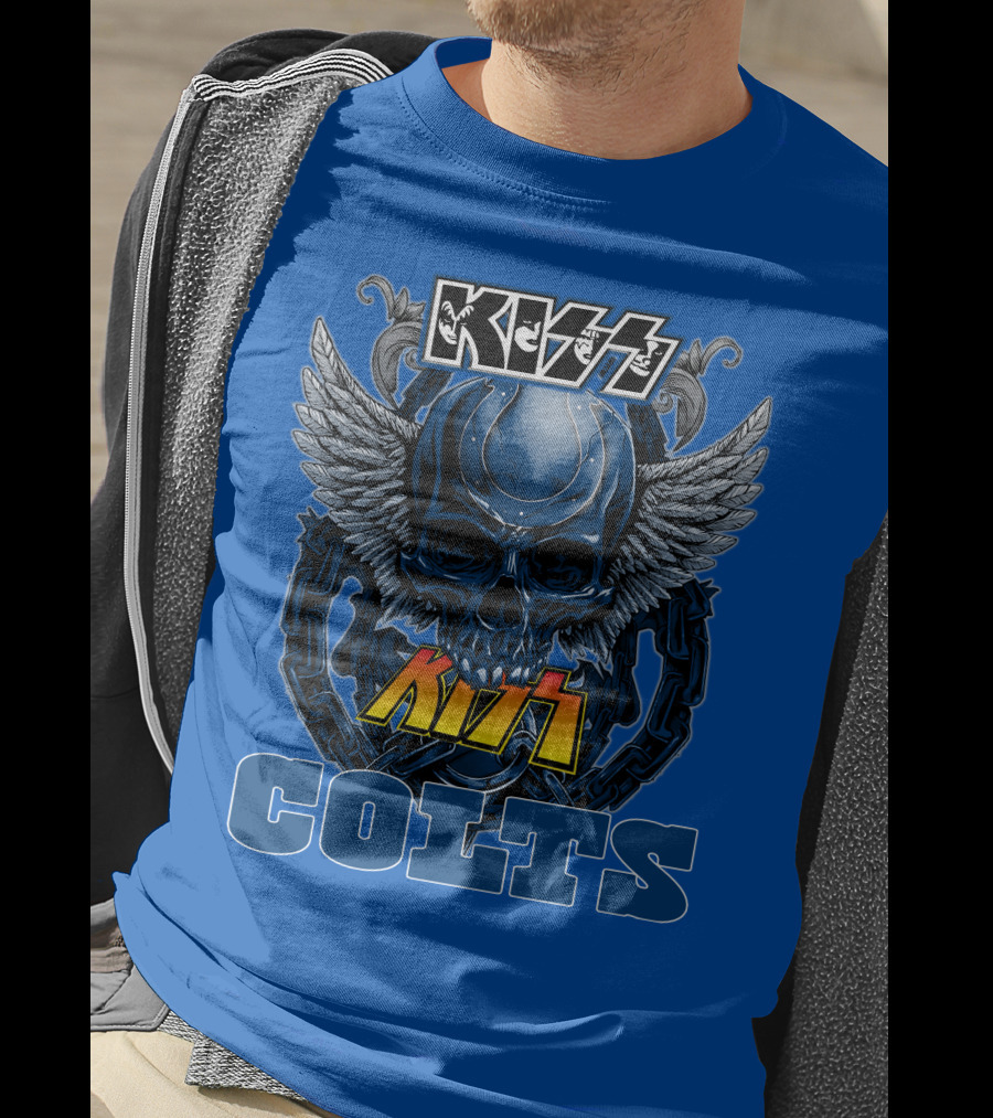 Kiss Colts Skull Wings Indianapolis Colts T-Shirt