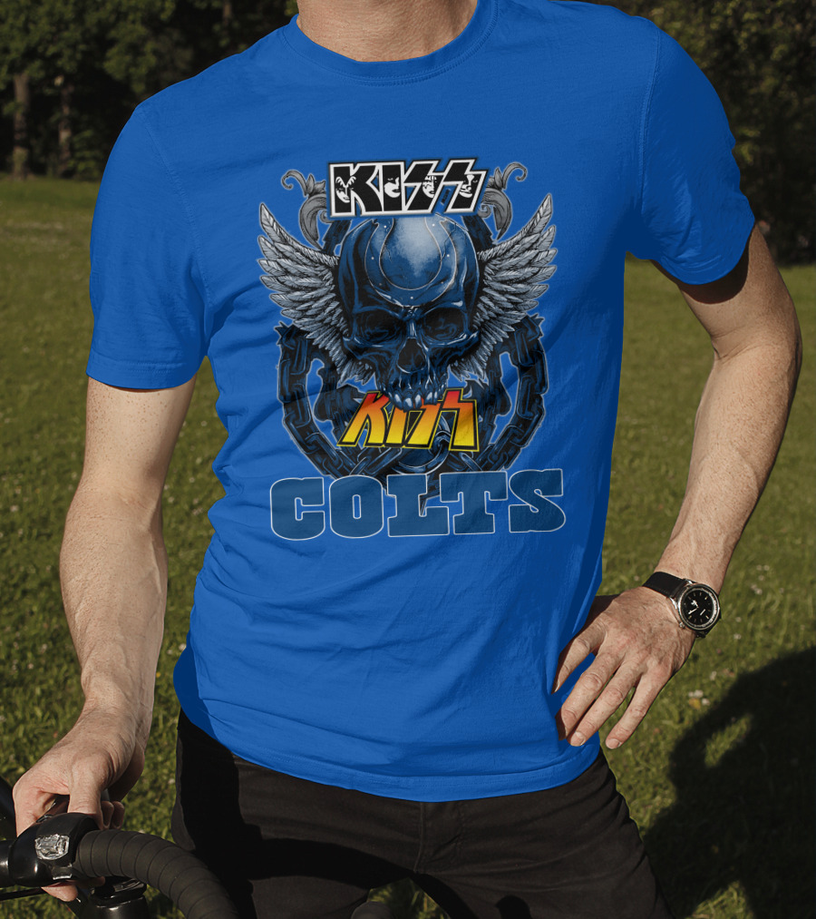 Kiss Colts Skull Wings Indianapolis Colts T-Shirt