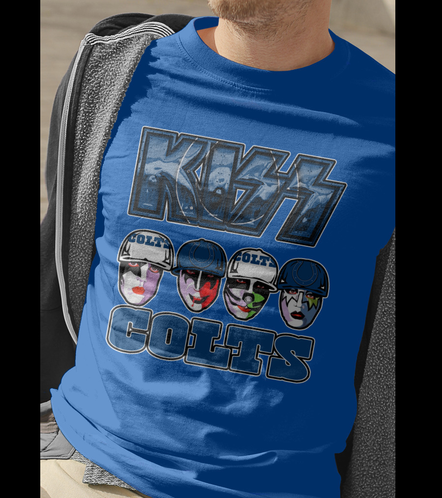 Kiss Colts Indianapolis Football Fan Facepaint Fusion T-Shirt