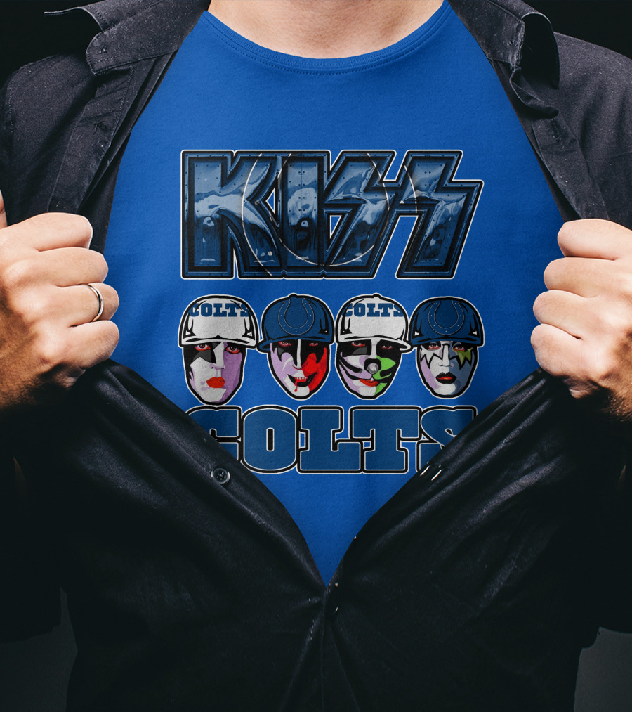 Kiss Colts Indianapolis Football Fan Facepaint Fusion T-Shirt