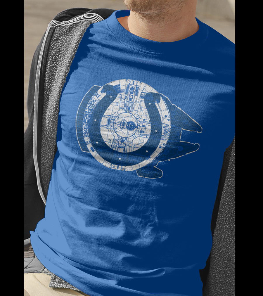 Indianapolis Colts 55 Millennium Falcon Blueprint T-Shirt