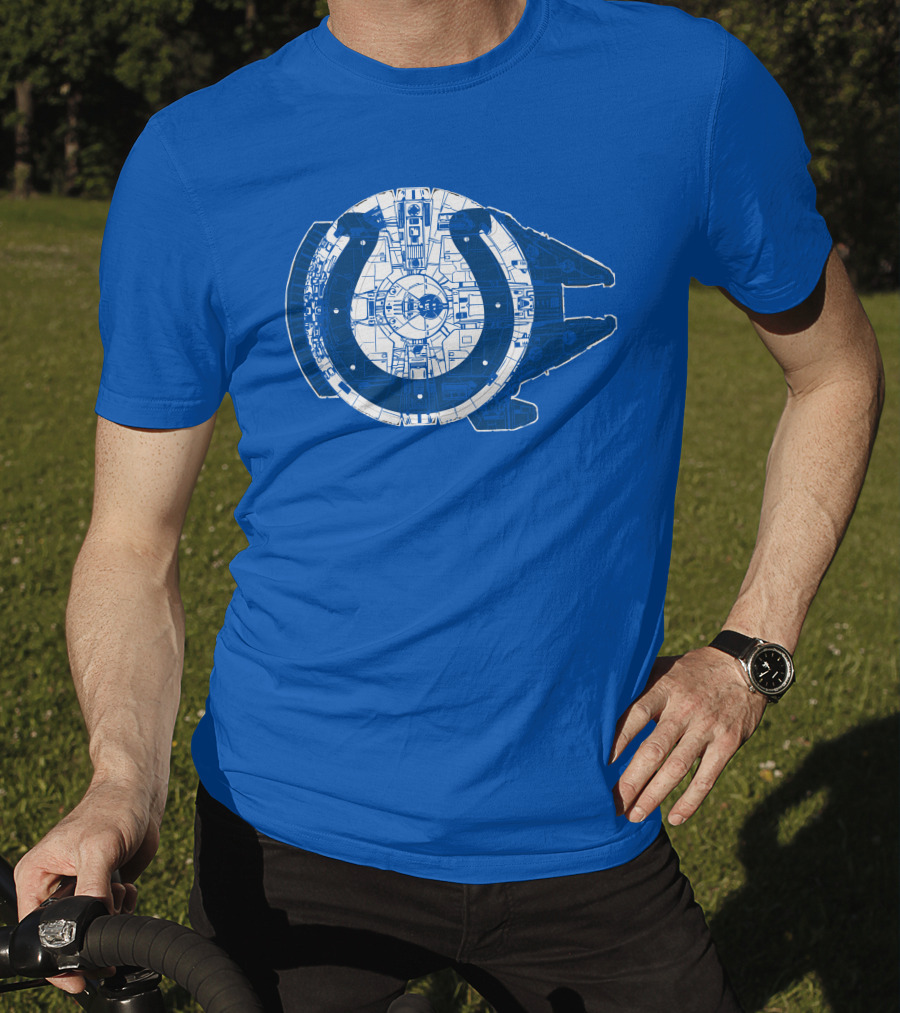 Indianapolis Colts 55 Millennium Falcon Blueprint T-Shirt