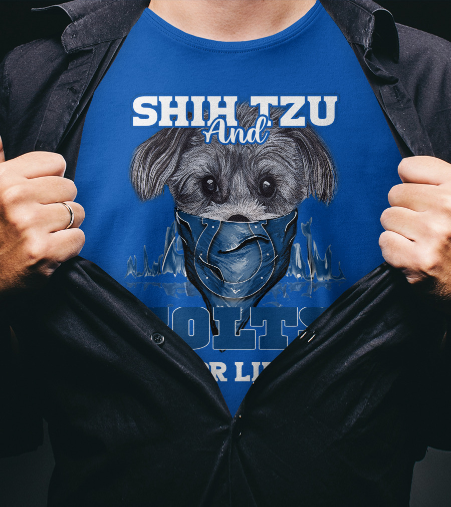 SHIH TZU AND COLTS FOR LIFE Indianapolis T-Shirt