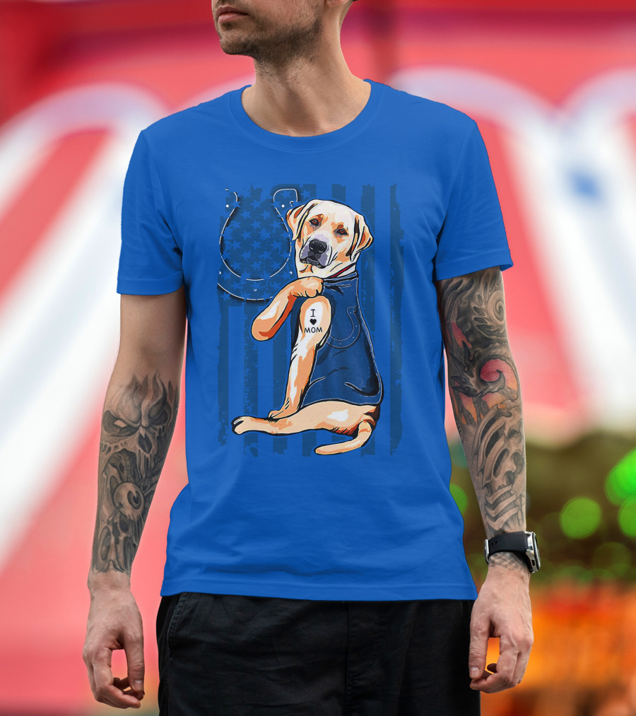 Labrador Retriever I Love Mom Indianapolis Colts T-Shirt