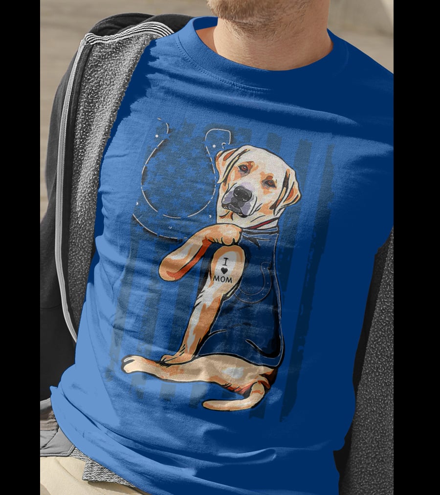Labrador Retriever I Love Mom Indianapolis Colts T-Shirt