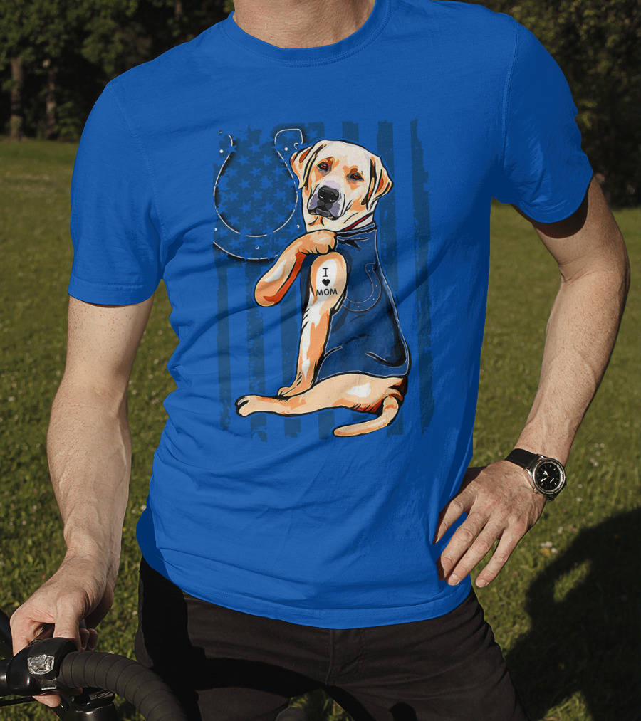 Labrador Retriever I Love Mom Indianapolis Colts T-Shirt
