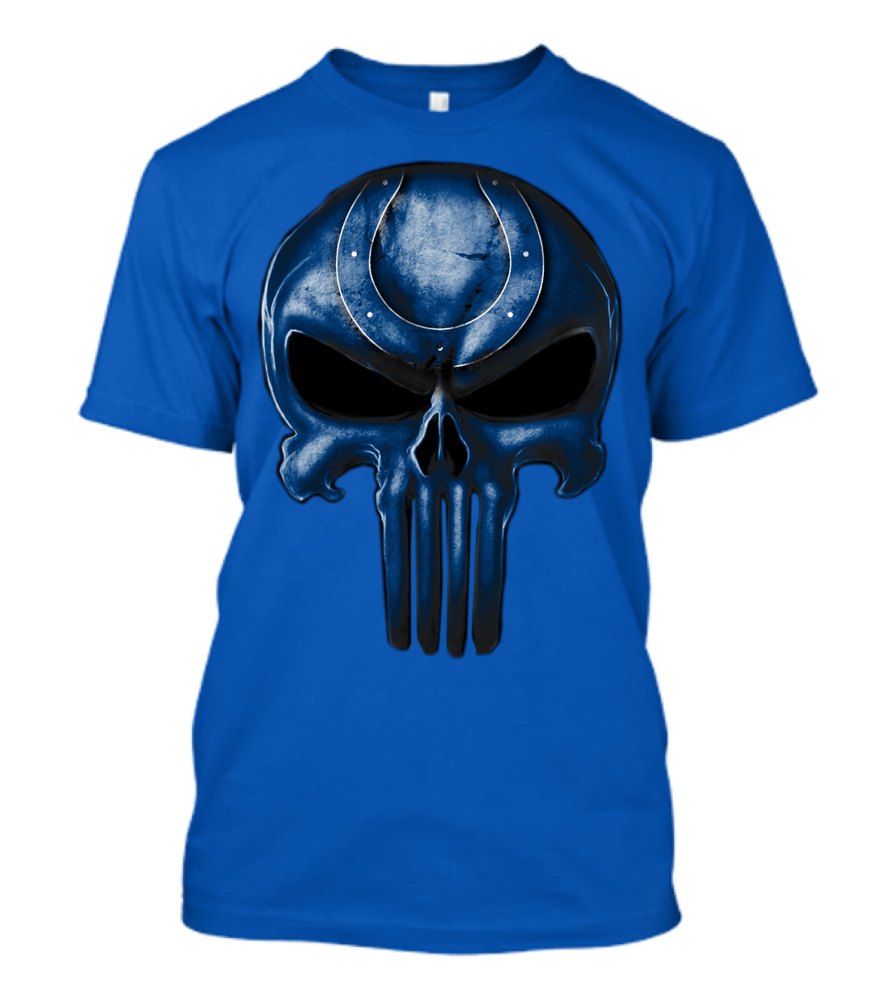 Skull Indianapolis Colts Blue Horseshoe T-Shirt
