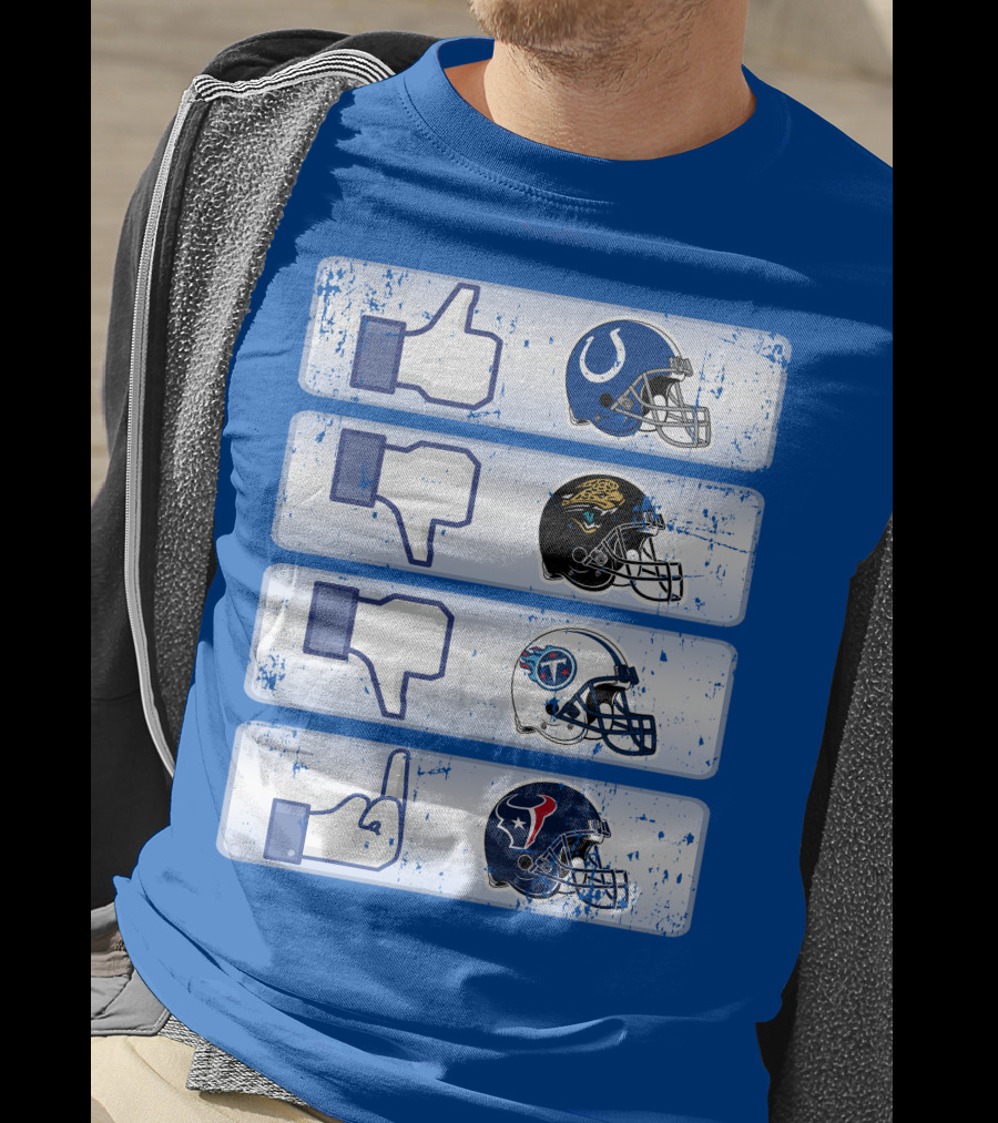 Indianapolis Colts Helmet Thumbs Up Rival Nfl Teams Jaguars Titans Texans T-Shirt