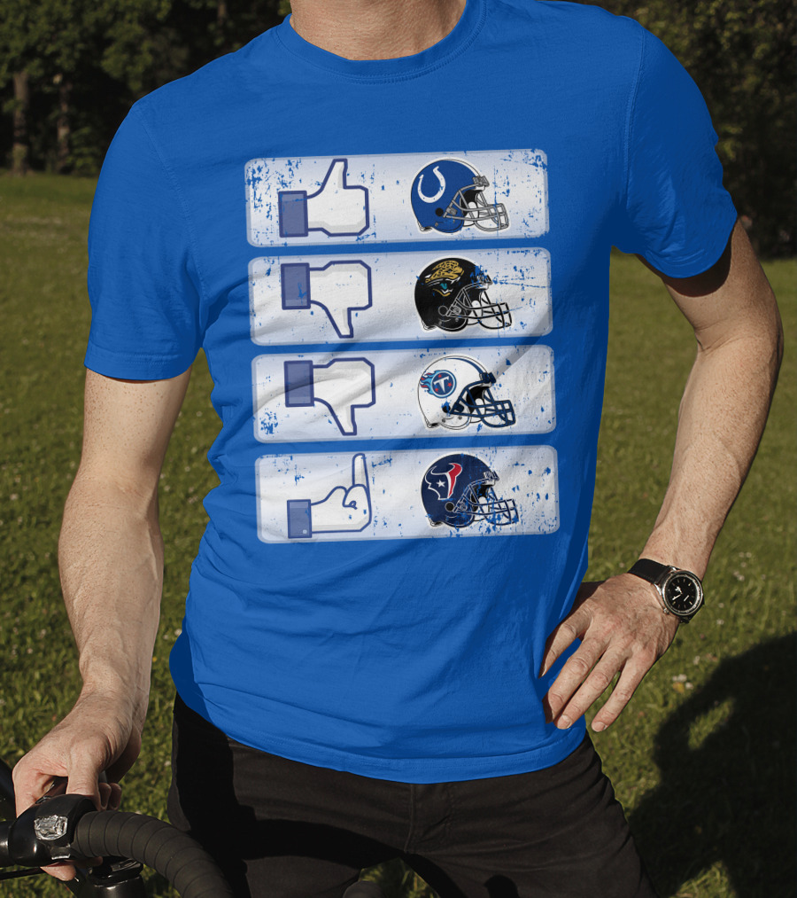 Indianapolis Colts Helmet Thumbs Up Rival Nfl Teams Jaguars Titans Texans T-Shirt