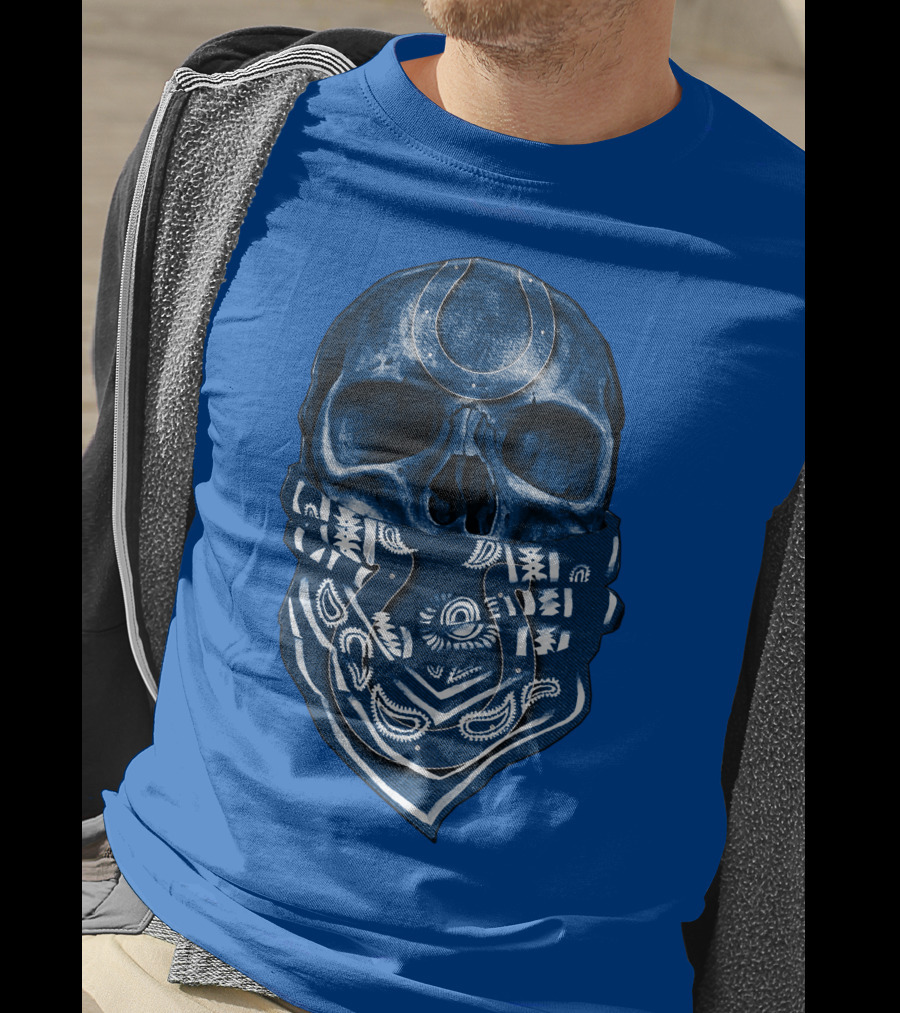 Indianapolis Colts Bandana Skull T-Shirt