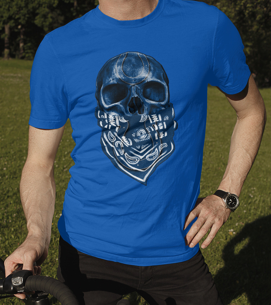 Indianapolis Colts Bandana Skull T-Shirt