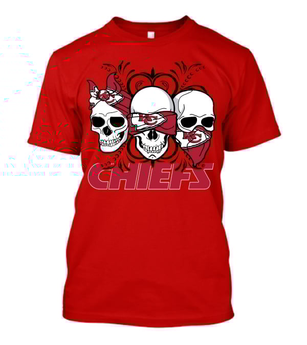 Kansas City Chiefs 3 Skull Bandanas T-Shirt