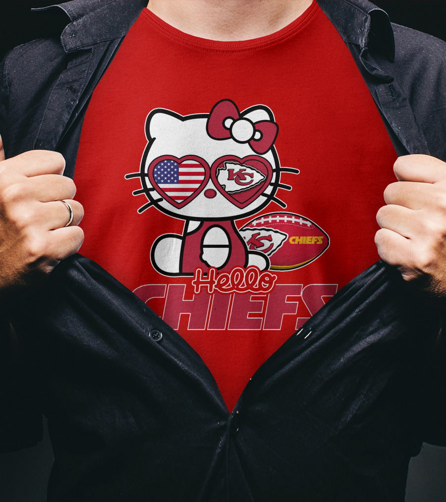 Hello Kitty Chiefs Kansas City Football USA T-Shirt