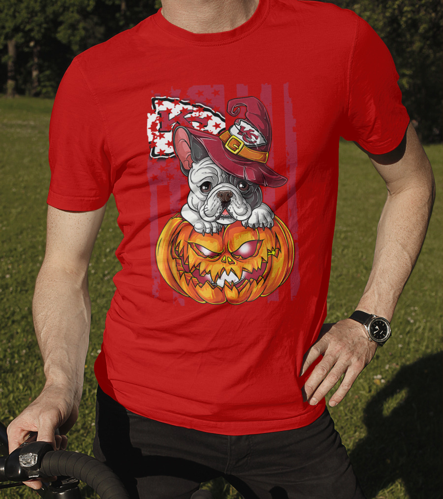Hlw Bulldog Halloween Kansas City Chiefs Pumpkin T-Shirt