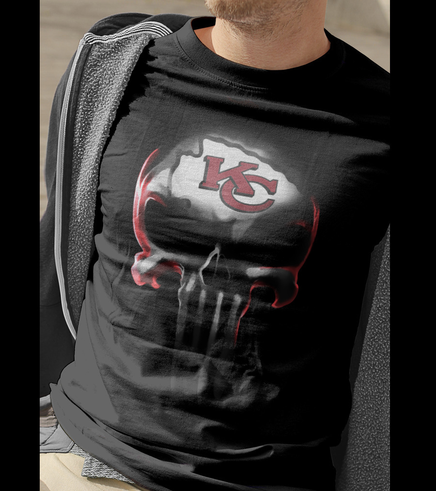 Kansas City Chiefs Kc Skull T-Shirt