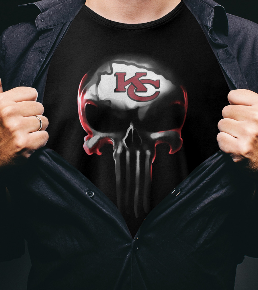 Kansas City Chiefs Kc Skull T-Shirt