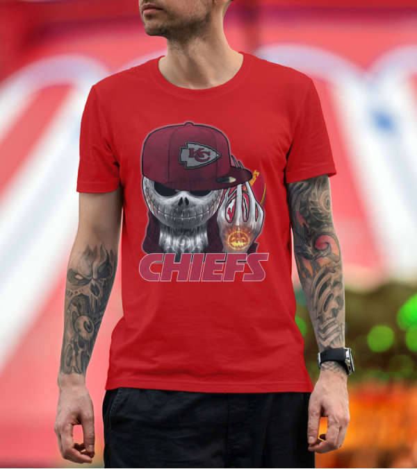 Premium T-Shirt: Jackskull Chiefs Kansas City Football T-Shirt Jackskull Chiefs Kansas City Football T-Shirt