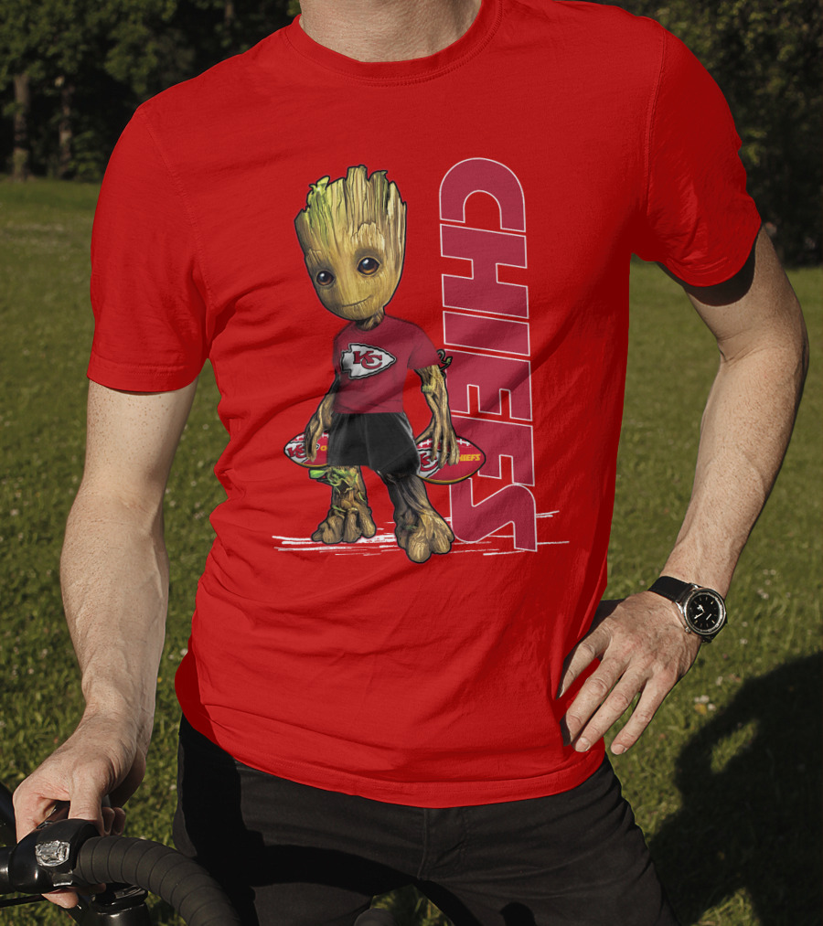 Groot V1 Kansas City Chiefs Football Character Chiefs T-Shirt